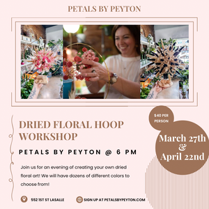 3/27 DRIED FLORAL HOOP WORKSHOP AT PETALS BY PEYTON