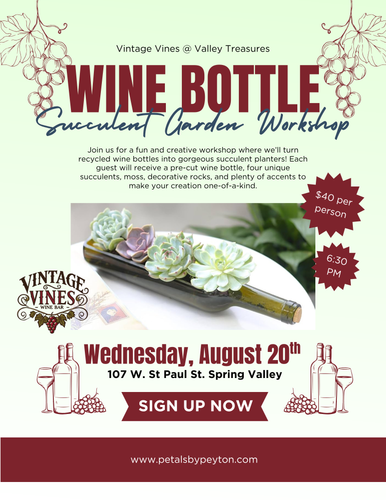 VINTAGE VINES SUCCULENT GARDEN WORKSHOP 7/20